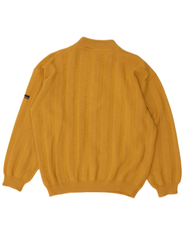 Boat House Herre Button Neck Jumper Sweater IT 52 Stor Gul Ny Uld