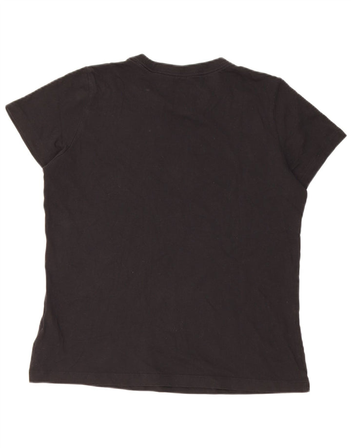 Nike Grafisk T-Shirt Top UK 14 Medium Sort Bomuld