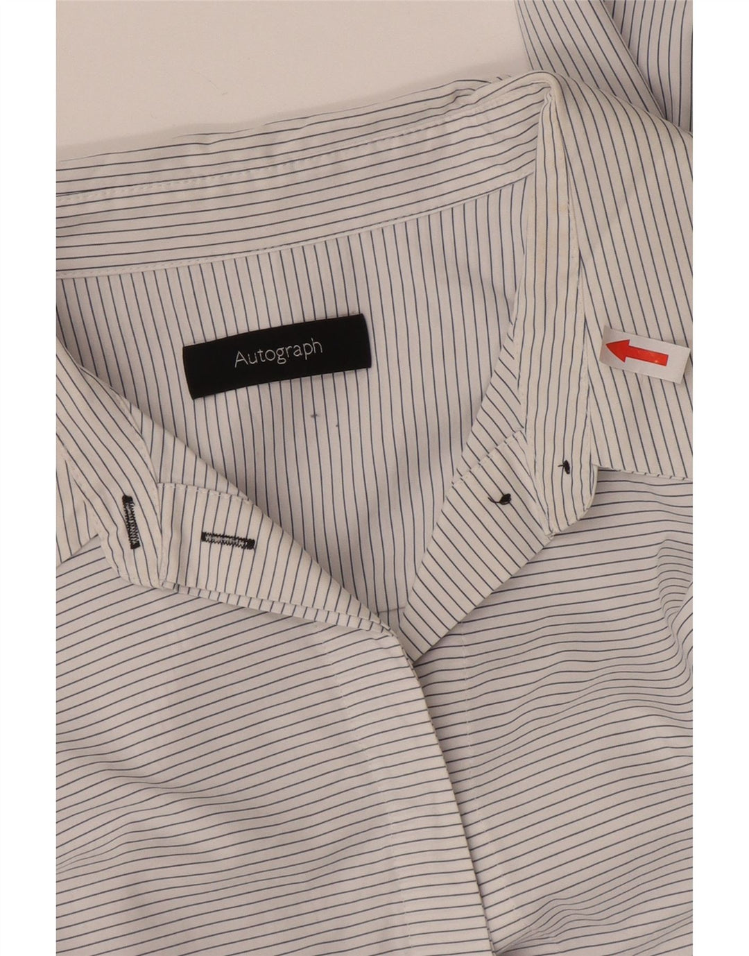 Marks & Spencer Kvinders Autograph Skjortekjole UK 14 Mellem hvid stribet