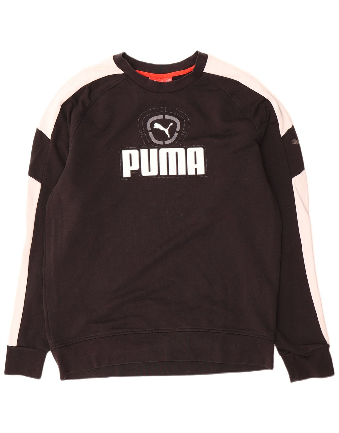 Puma Herre Grafisk Sweatshirt Jumper Stor Sort Colourblock Bomuld