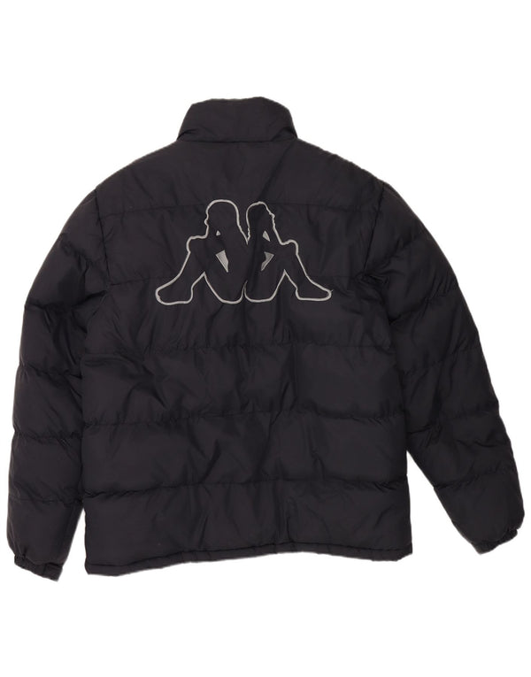 KAPPA Herre grafisk polstret jakke UK 40 Large Navy Blue Polyester