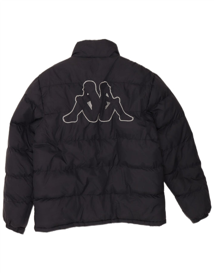 KAPPA Herre grafisk polstret jakke UK 40 Large Navy Blue Polyester