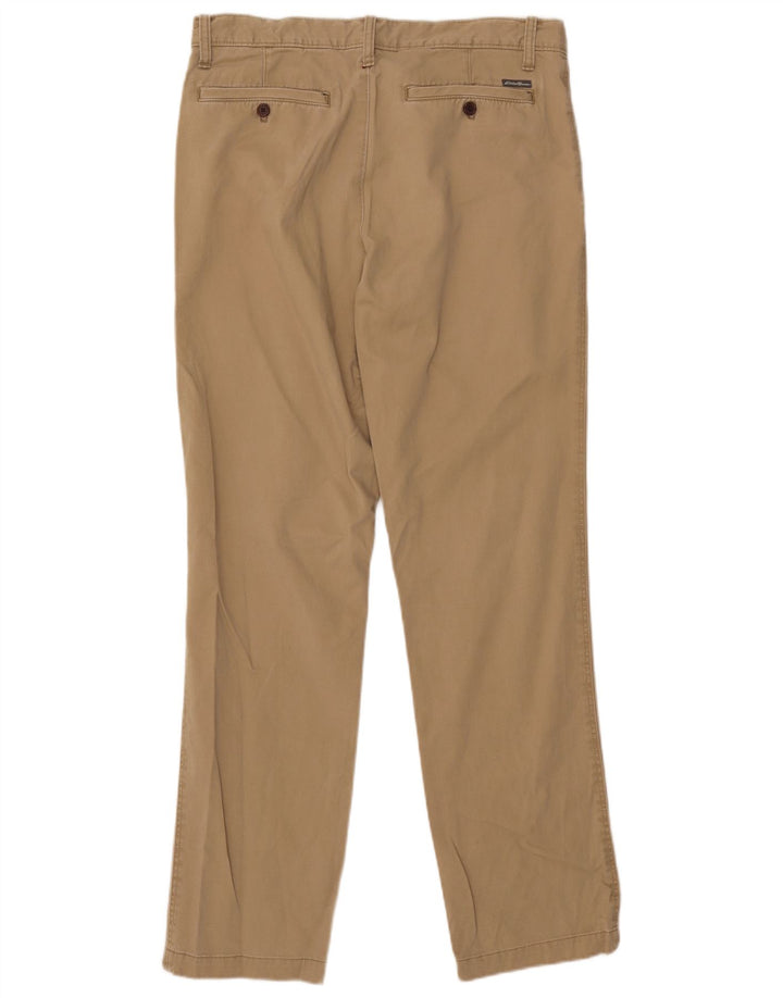 EDDIE BAUER Herre Slim Chino Bukser W34 L34 Beige Bomuld