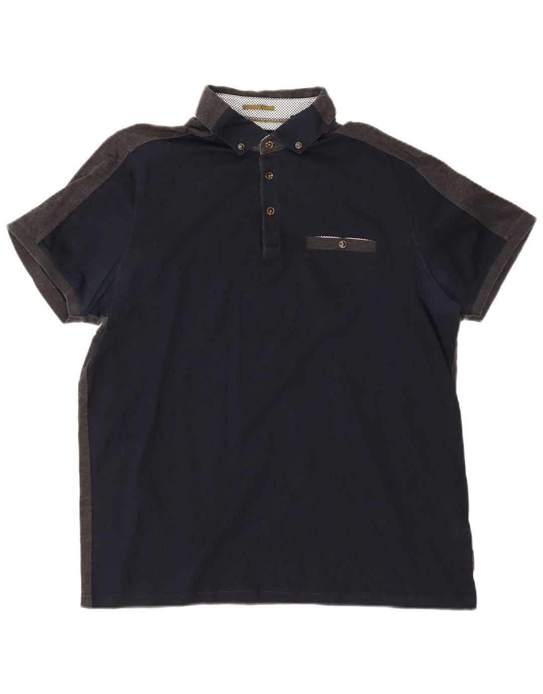 Ted Baker herre poloskjorte str. 4 Large Marineblå Colourblock Bomuld