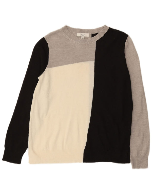 Marks & Spencer Dame Boat Neck Jumper Sweater UK 10 Small Grey