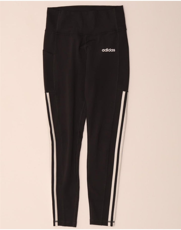 Adidas Womens Climalite Leggings UK 8/10 Small Black Polyester