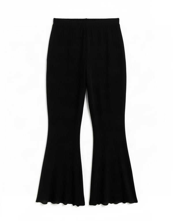Urban Outfitters Womens Flare Velour Casual Trousers Medium W30 L32 Black