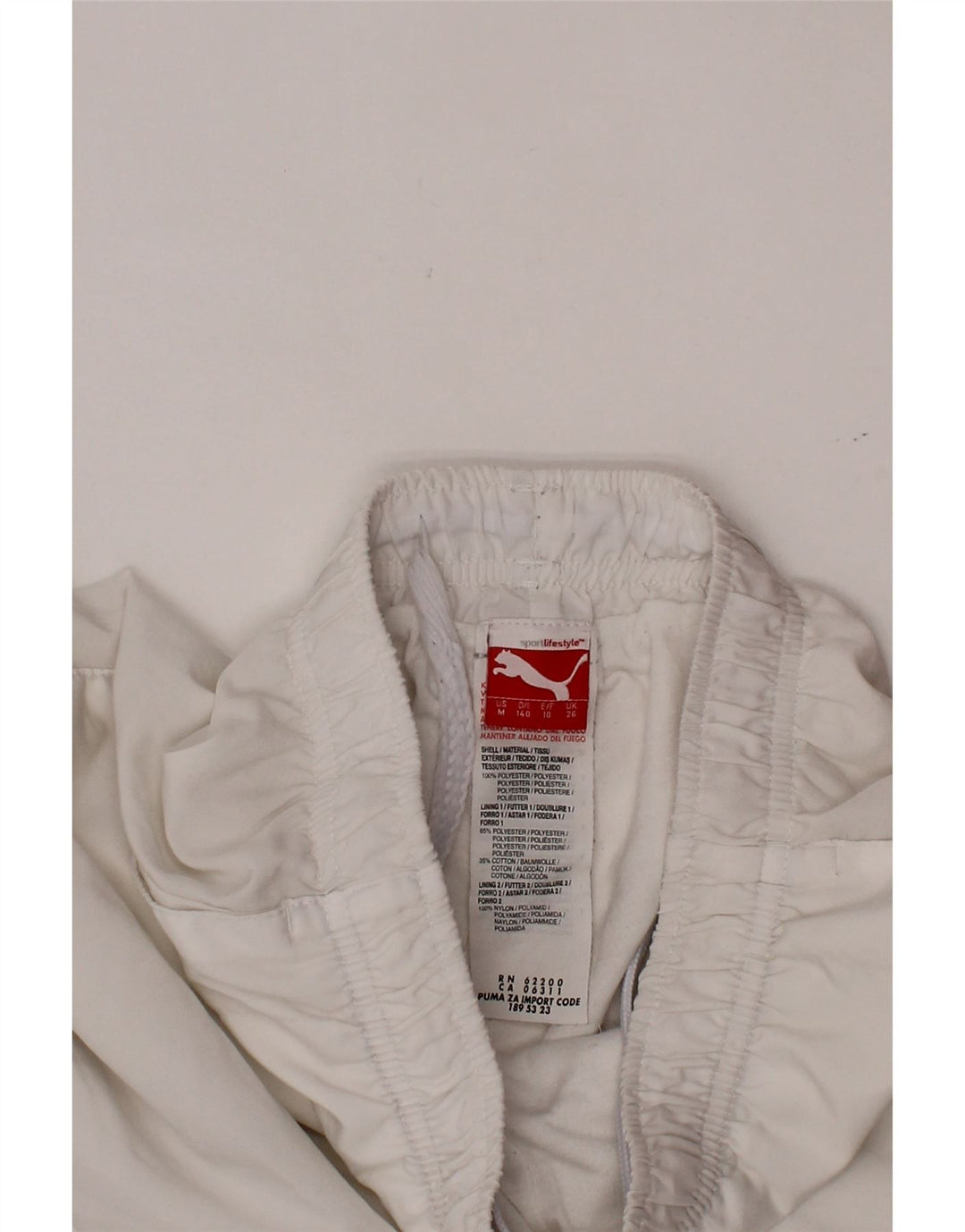 PUMA Træningsdragt til drenge Bukser Joggers 9-10 år Hvid polyester