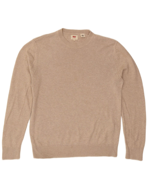 Levi's Herre sweater med rund hals, medium beige bomuld