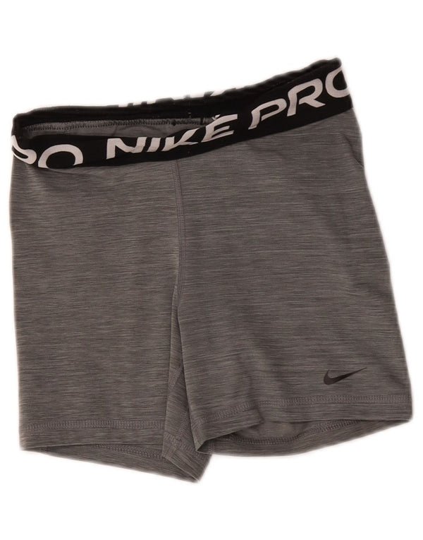 Nike piger Dri Fit grafiske sportsshorts 8-9 år Små grå flækkede