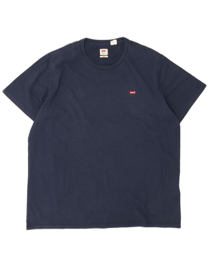 Levi's herre T-shirt top XL marineblå bomuld