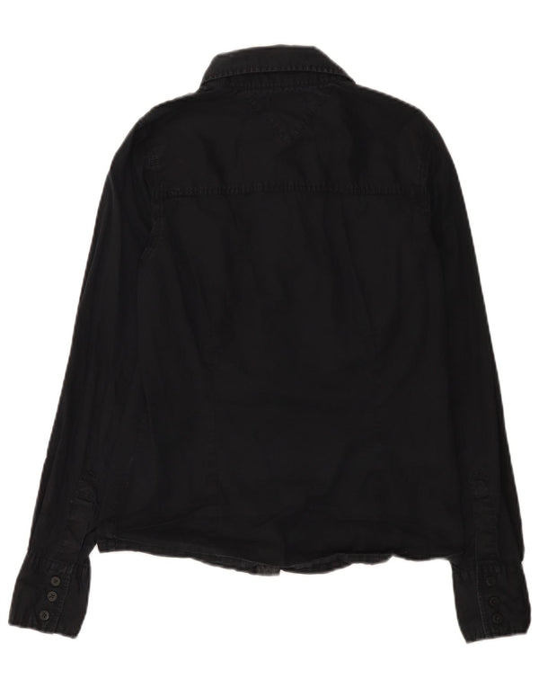 Tommy Hilfiger Dameskjorte UK 12 Medium Sort Bomuld