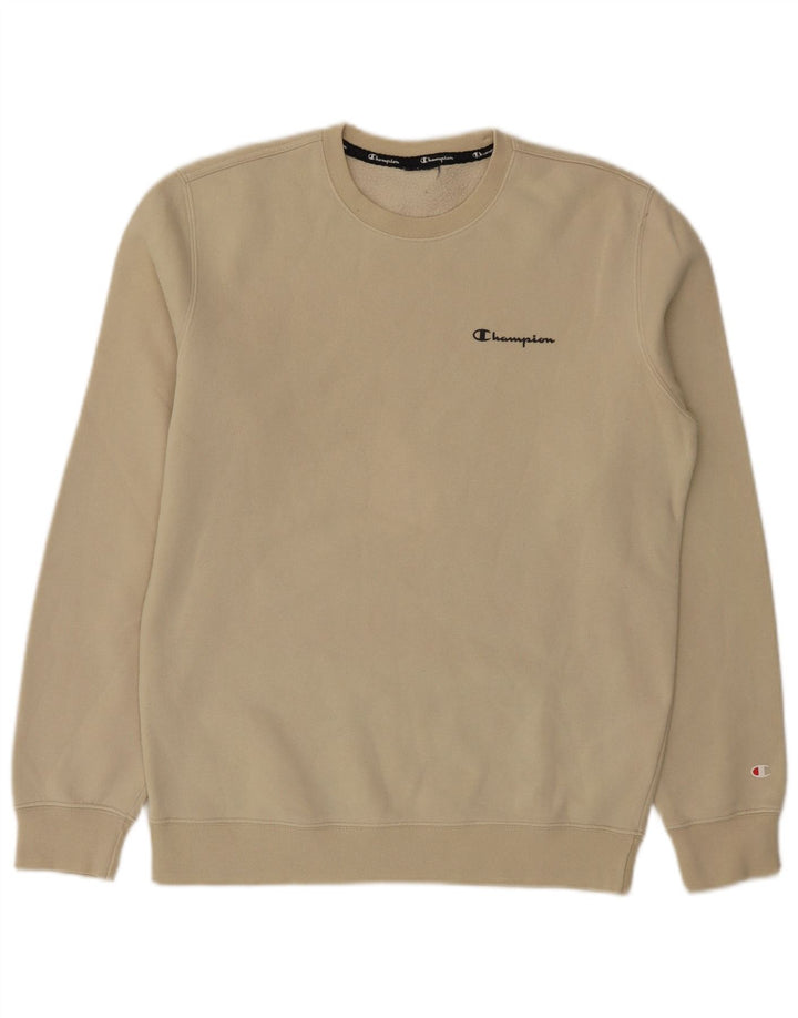 Champion Herre Sweatshirt Jumper Medium Beige Bomuld
