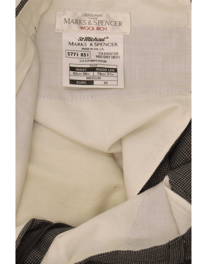 Marks & Spencer Herre St. Michael Suit Bukser W36 L31 Grå Houndstooth