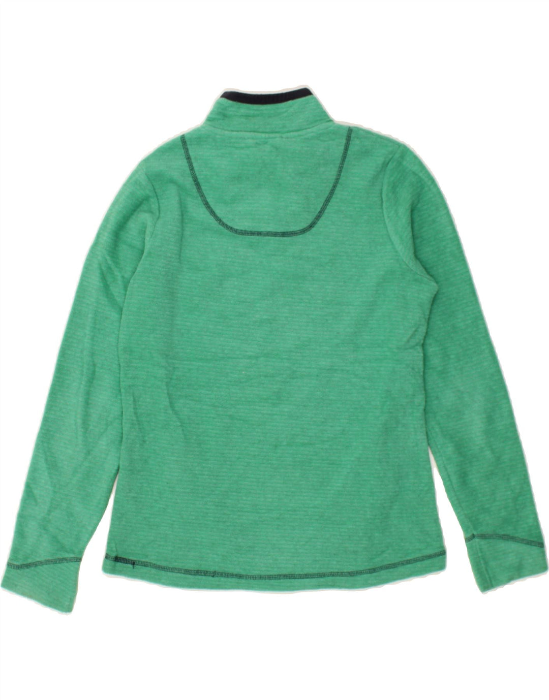 WEIRD FISH Womens Zip Neck Fleece Jumper UK 10 Small Green Polyester Vintage Weird Fish and Second-Hand Weird Fish from Messina Hembry 