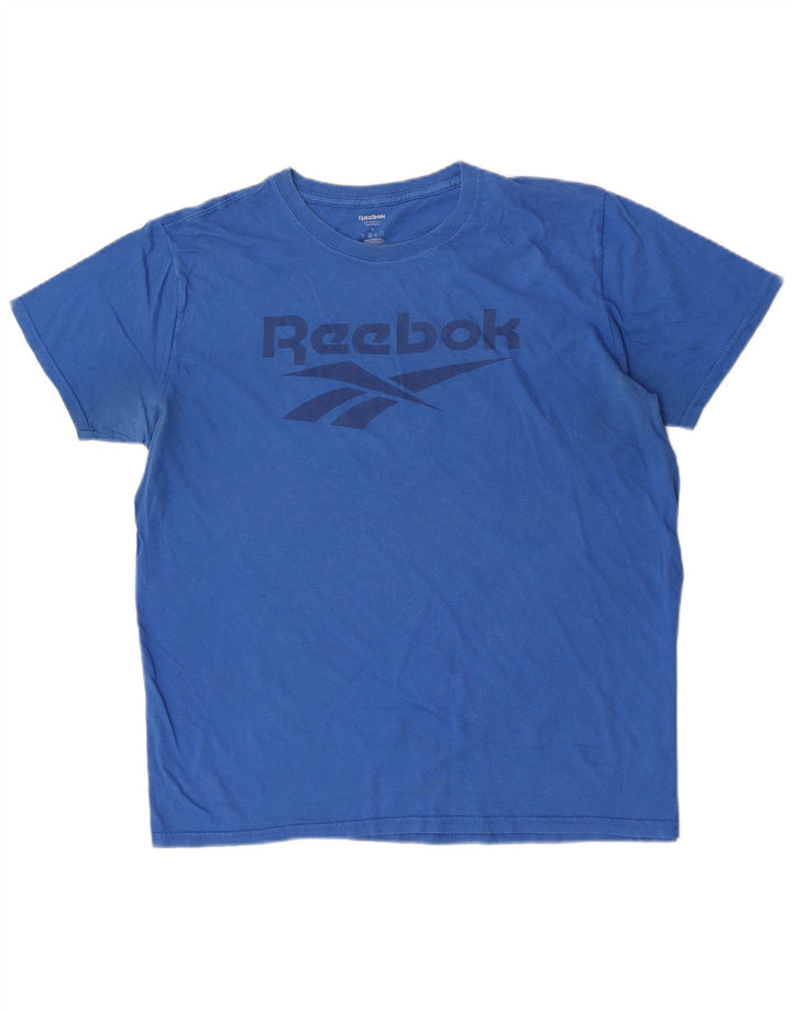 Reebok Herre Grafisk T-Shirt Top Stor Blå