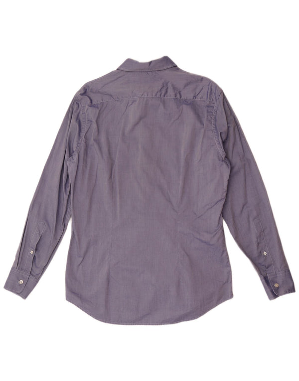 Fred Perry Herre Slim Fit skjorte Stor blå bomuld