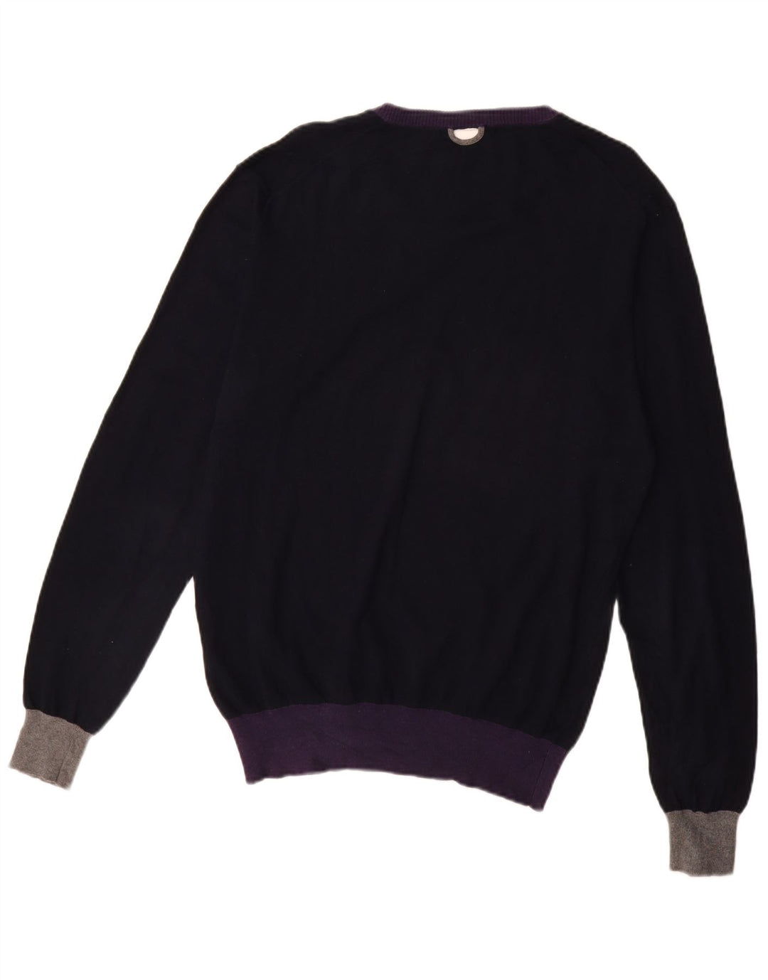 Fred Mello Herre V-hals sweater Stor Marineblå Colourblock Bomuld