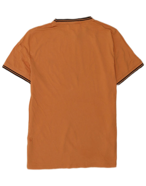 Fred Perry Herre T-shirt Top Medium Orange Stribet Bomuld