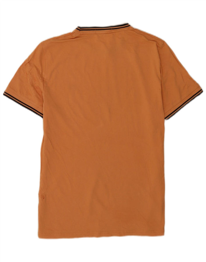 Fred Perry Herre T-shirt Top Medium Orange Stribet Bomuld