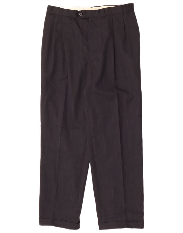 Marks & Spencer Herre Pegged Suit Bukser W36 L31 Marineblå Polyester