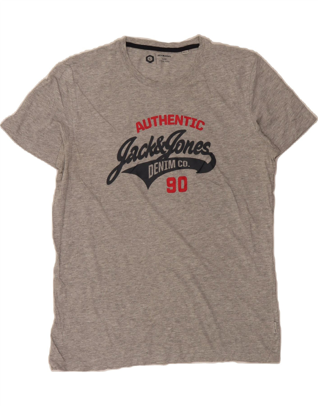 JACK & JONES Mens Graphic T-Shirt Top Large Grey Flecked Cotton Vintage Jack & Jones and Second-Hand Jack & Jones from Messina Hembry 