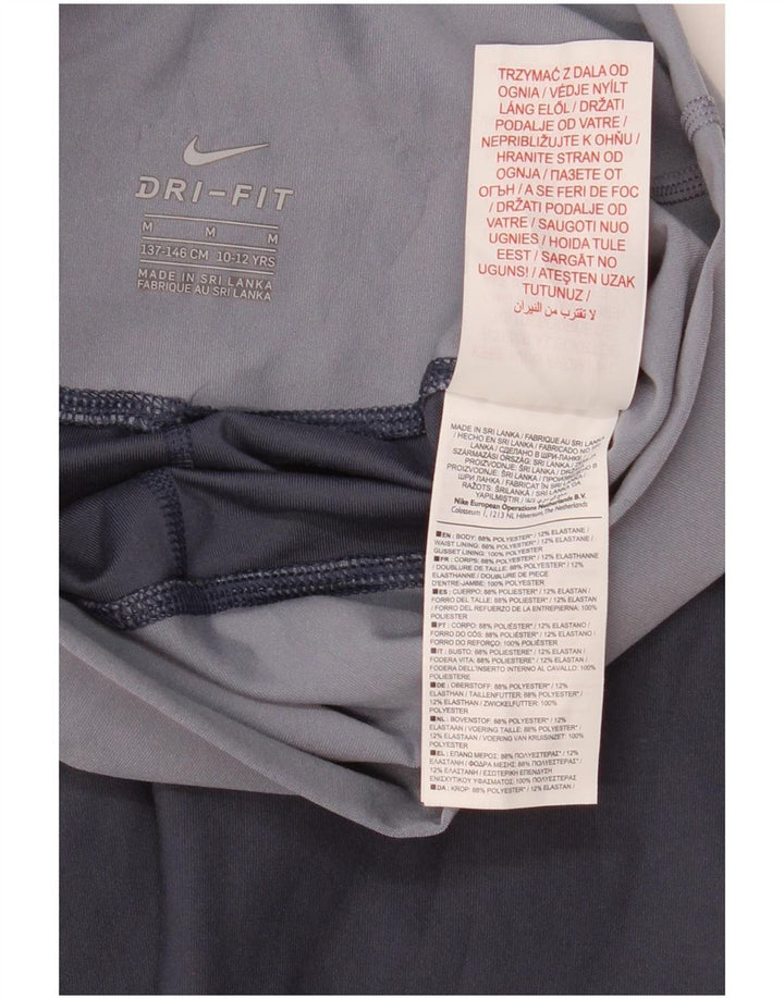 Nike Girls Dri Fit Leggings 10-11 år Medium Blue Colourblock Polyester