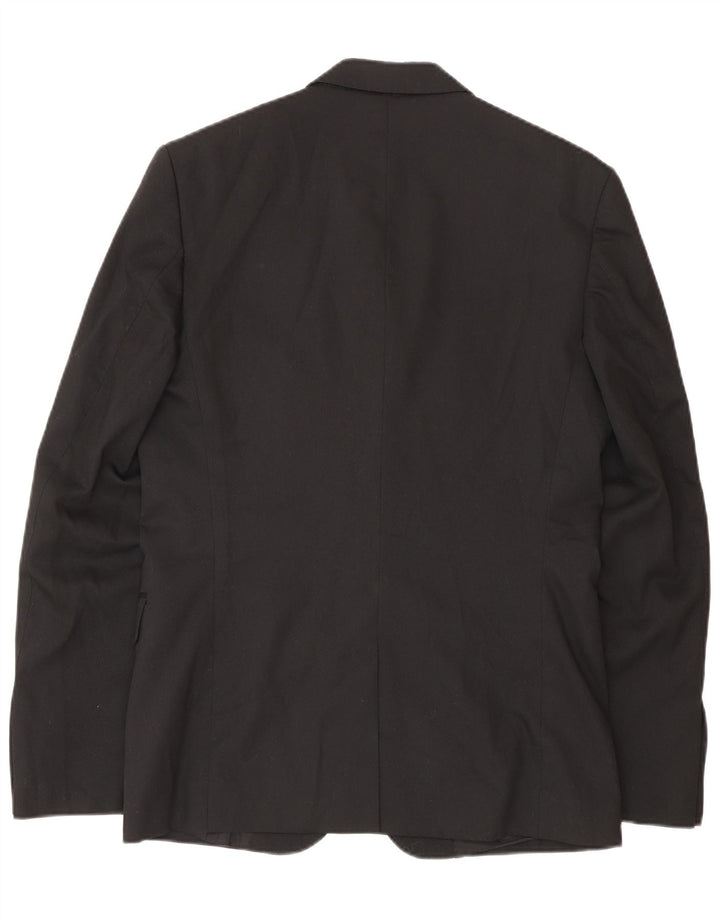 Zara Herre 2-knaps blazerjakke EU 46 Lille sort polyester