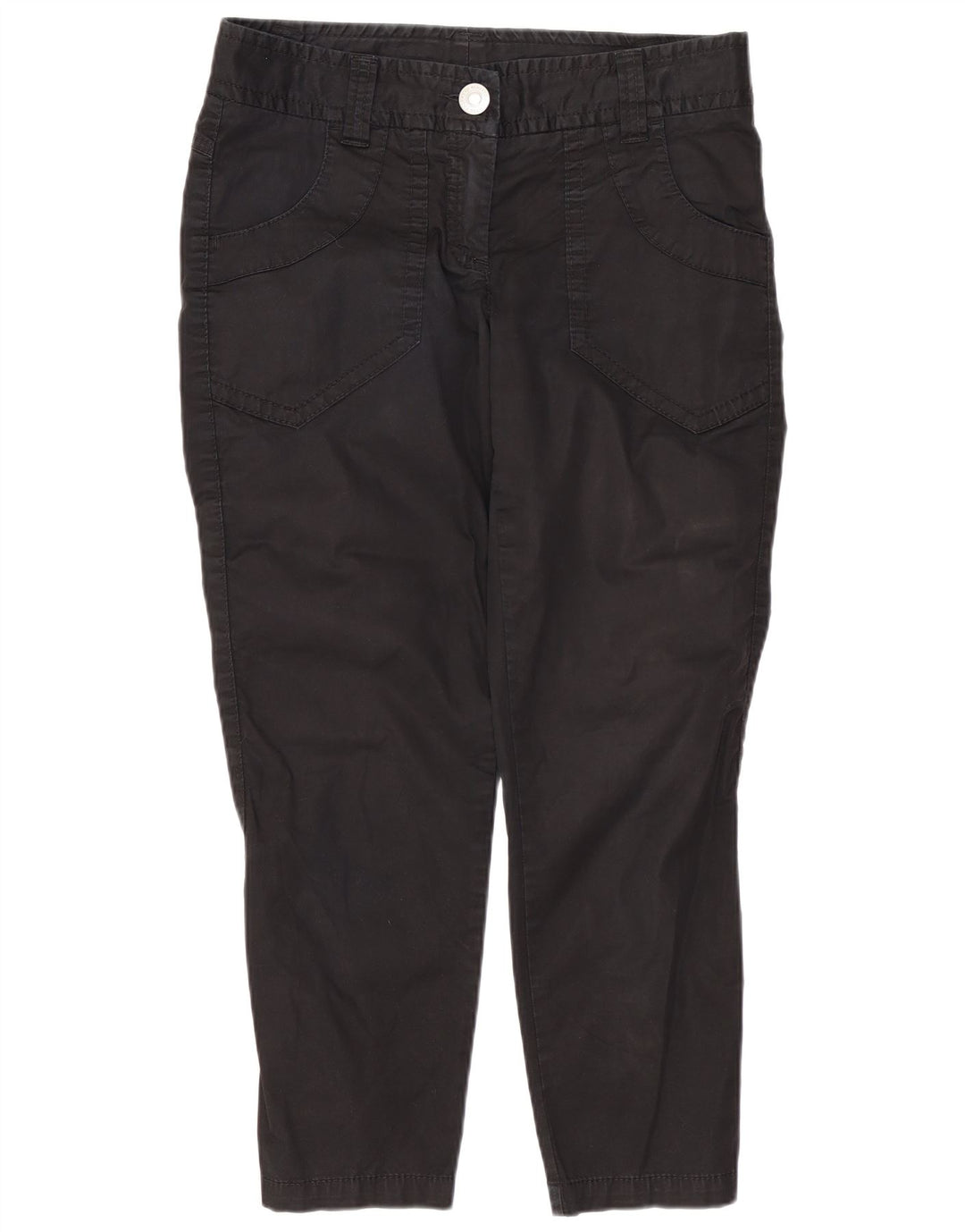 Benetton Dame Slim Cropped Trousers W36 L24 Sort