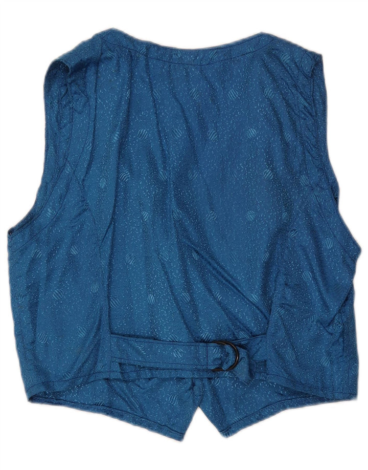 Vintage damevest UK 12 Medium Blue Geometric Classic