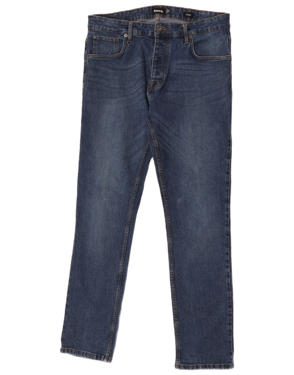 Bænk lige herre jeans W34 L34 blå bomuld