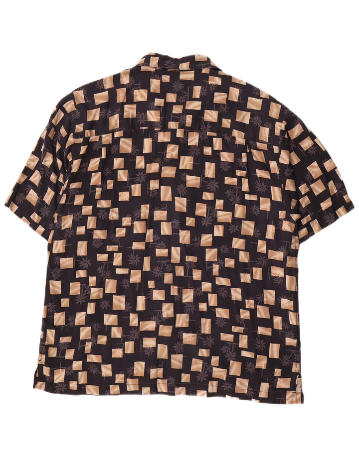 Joseph & Feiss Kortærmet Herreskjorte Stor Sort Geometrisk Silke