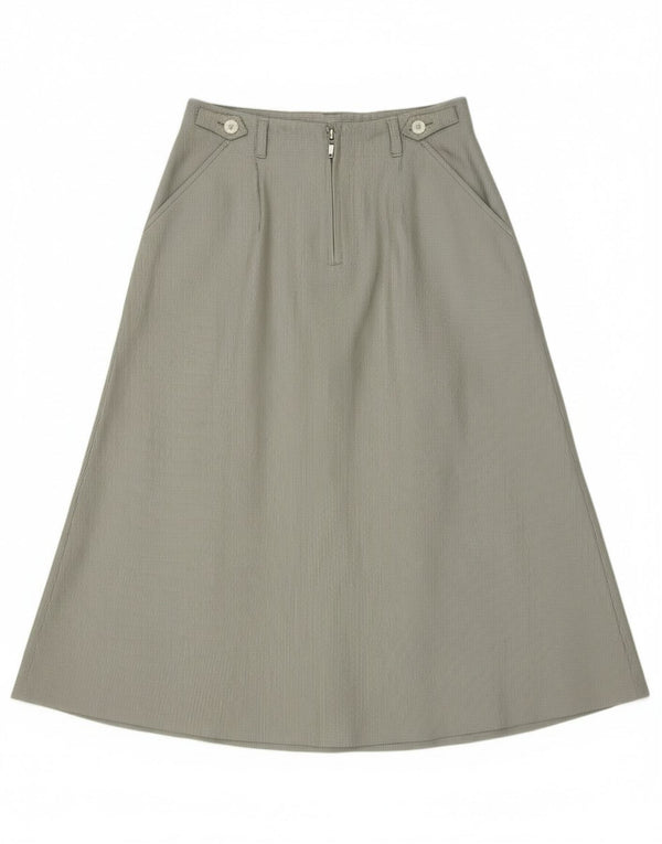 Vintage Kvinders Flared Skirt IT 46 Large W30 Grøn Stribet Polyester