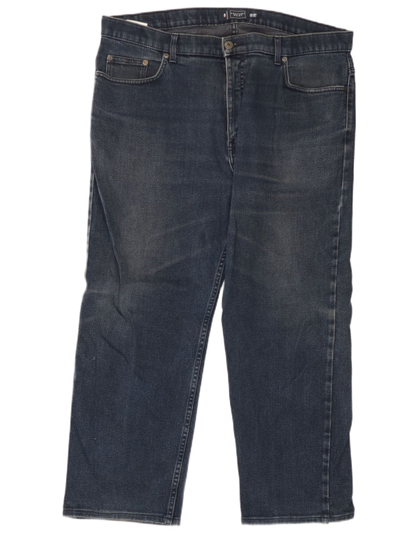 Marks & Spencer Herre Regular Straight Jeans W40 L26 Blå Bomuld