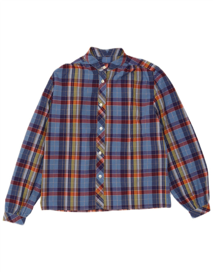 Vintage dameskjortebluse UK 14 Medium Blue Check
