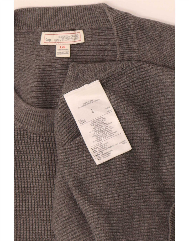 Gap Herre Crew Neck Jumper Sweater Stor Grå Bomuld
