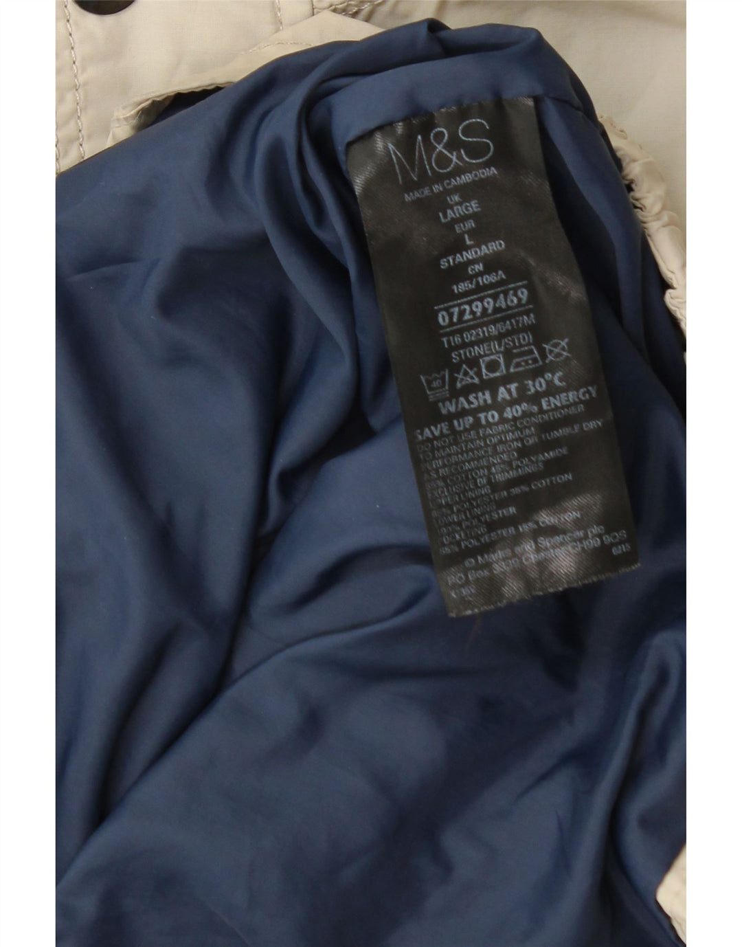 Marks & Spencer Herre Utility Jacket UK 40 Large Beige Cotton