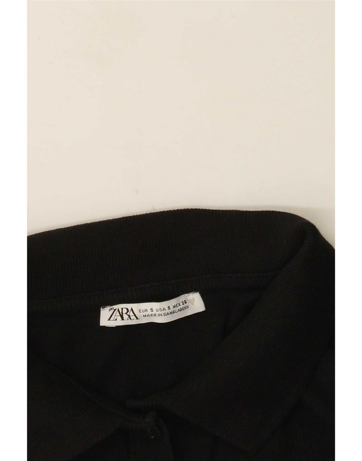 Zara Womens Crop Cardigan Top UK 8 Small Black