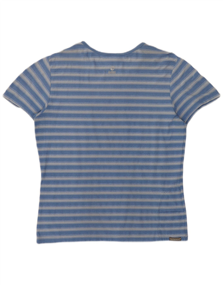 The North Face Dame T-Shirt Top UK 16 Stor Blå Stribet Polyester