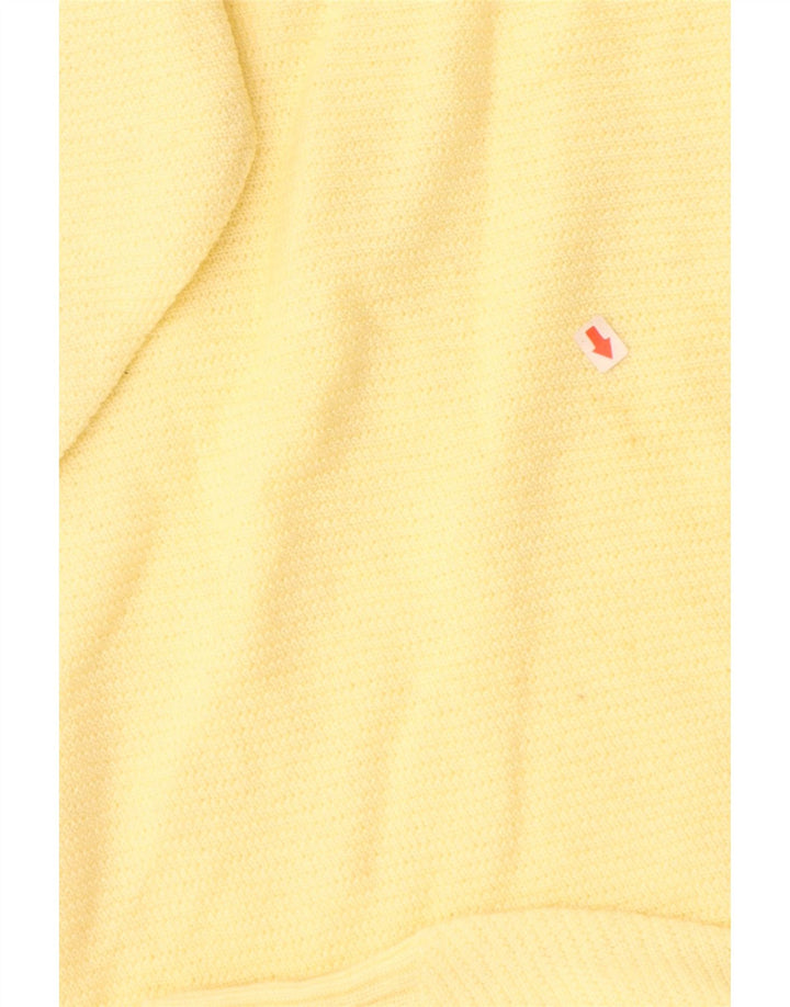 VINTAGE Dame sweater med rund hals DK 14 Medium Yellow Wool
