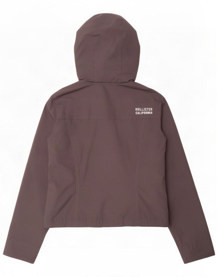 Hollister hættebomberjakke til kvinder UK 14 Medium Grey Polyester