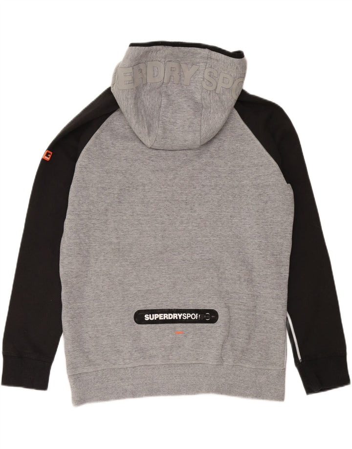 Superdry Grafisk hættetrøje til mænd 2XL Grå Colourblock Bomuld