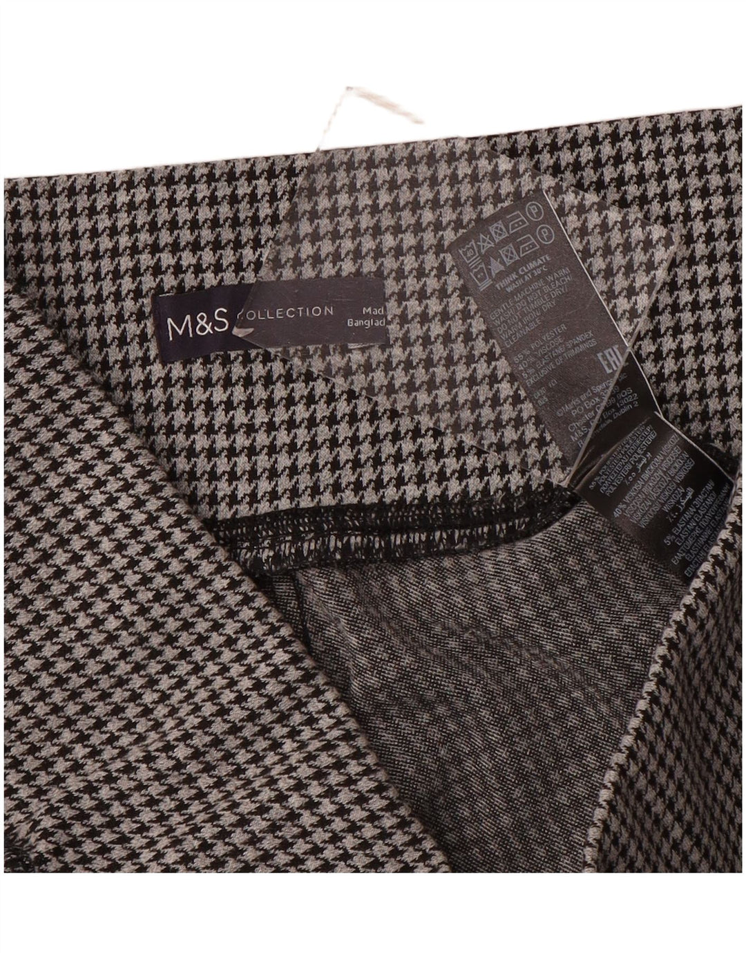 Marks & Spencer Womens Leggings UK 14 Large Grå Houndstooth Polyester