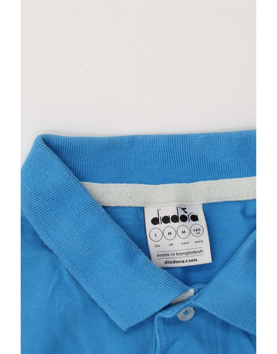 DIADORA Mens Polo Shirt Medium Blue Cotton Vintage Diadora and Second-Hand Diadora from Messina Hembry 