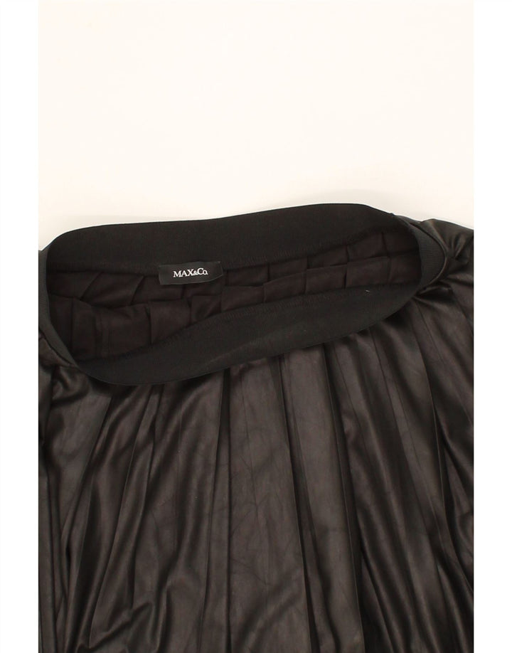 MAX & CO. Womens Pleated A-Line Skirt Medium W26 Black Polyester Vintage Max & Co. and Second-Hand Max & Co. from Messina Hembry 