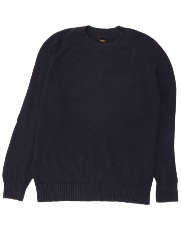 Massimo Dutti Herre Crew Neck Jumper Sweater Medium Navy Blue