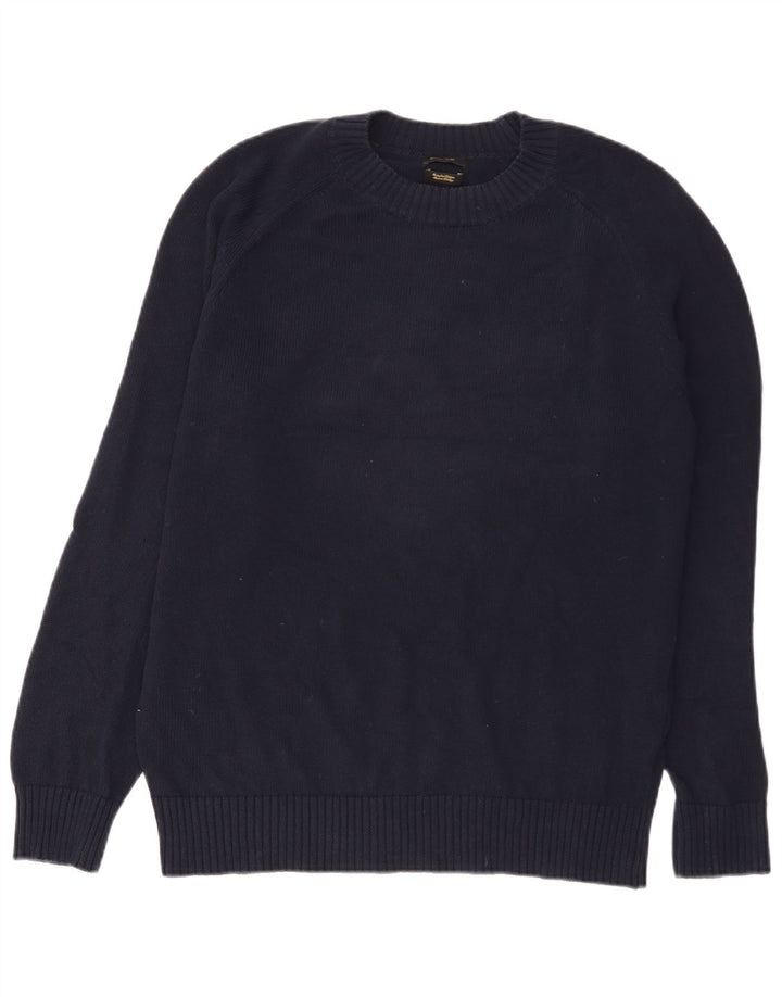 Massimo Dutti Herre Crew Neck Jumper Sweater Medium Navy Blue
