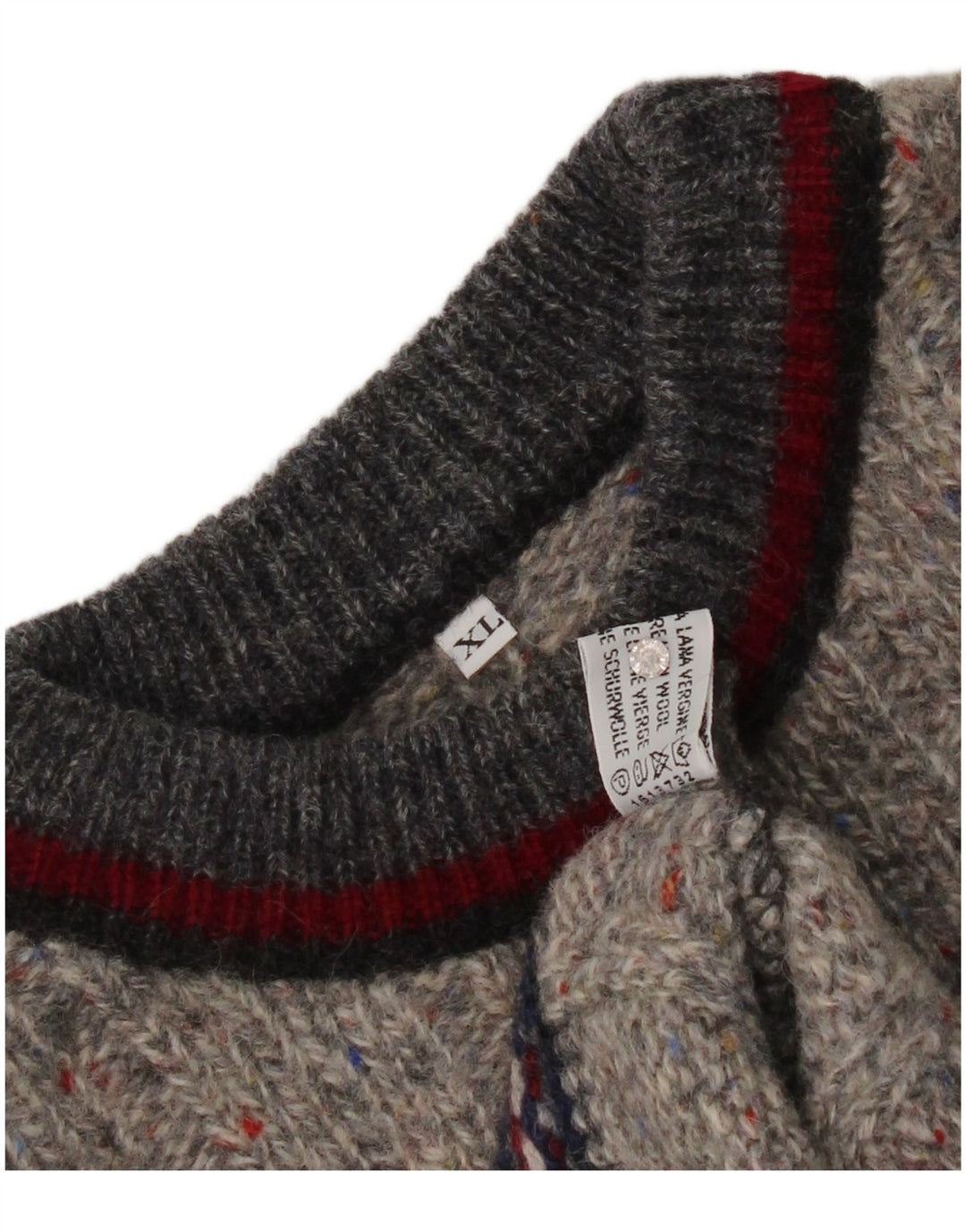 Kappa Herre Crew Neck Jumper Sweater XL Grå Flecked Virgin Wool