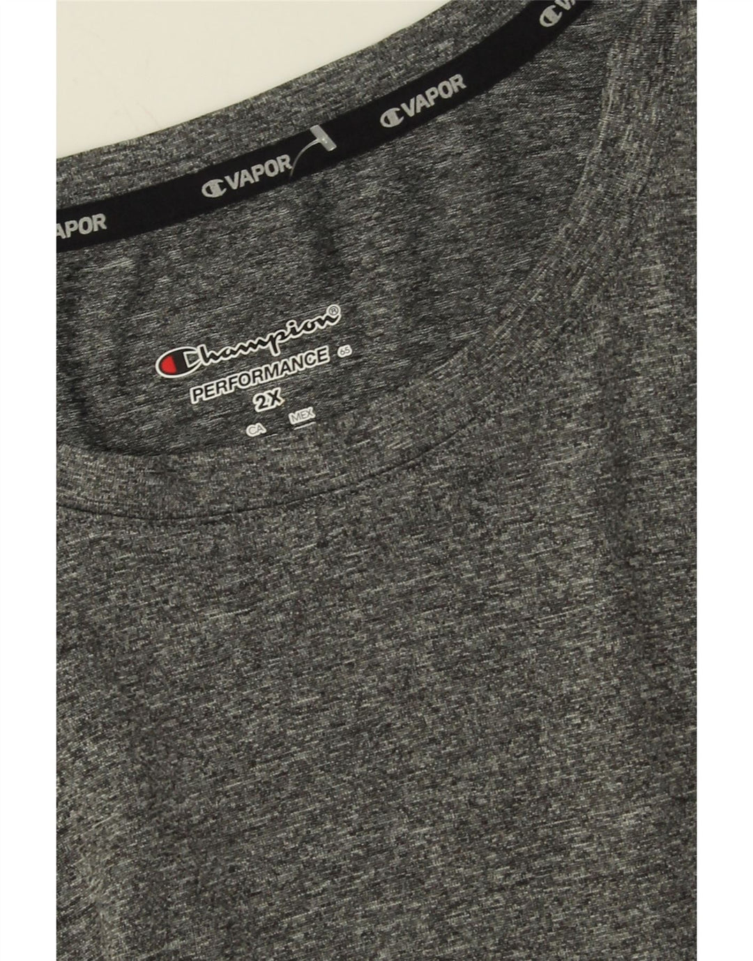 CHAMPION Womens T-Shirt Top 2XL Grey Flecked Polyester Vintage Champion and Second-Hand Champion from Messina Hembry 