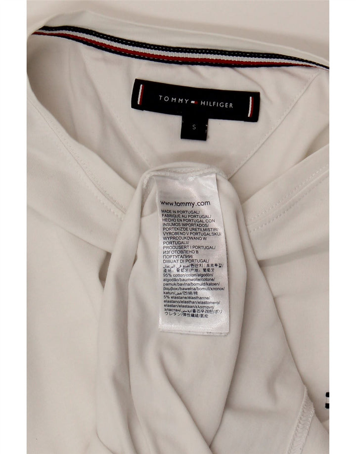 TOMMY HILFIGER Herre T-Shirt Top Lille Hvid Bomuld